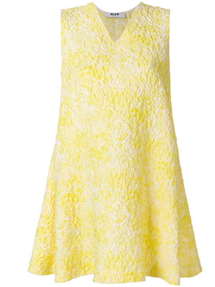 Msgm V-neck Flared Dress - Yellow & Orange