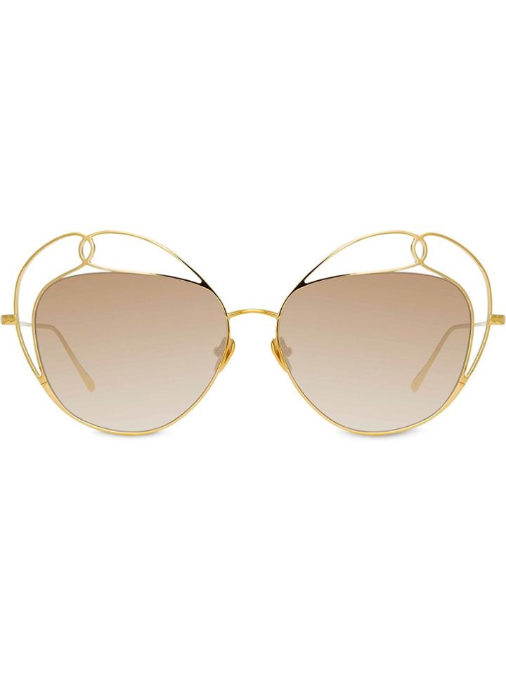 Linda Farrow Harlequin C4 Cat-eye Sunglasses - Gold