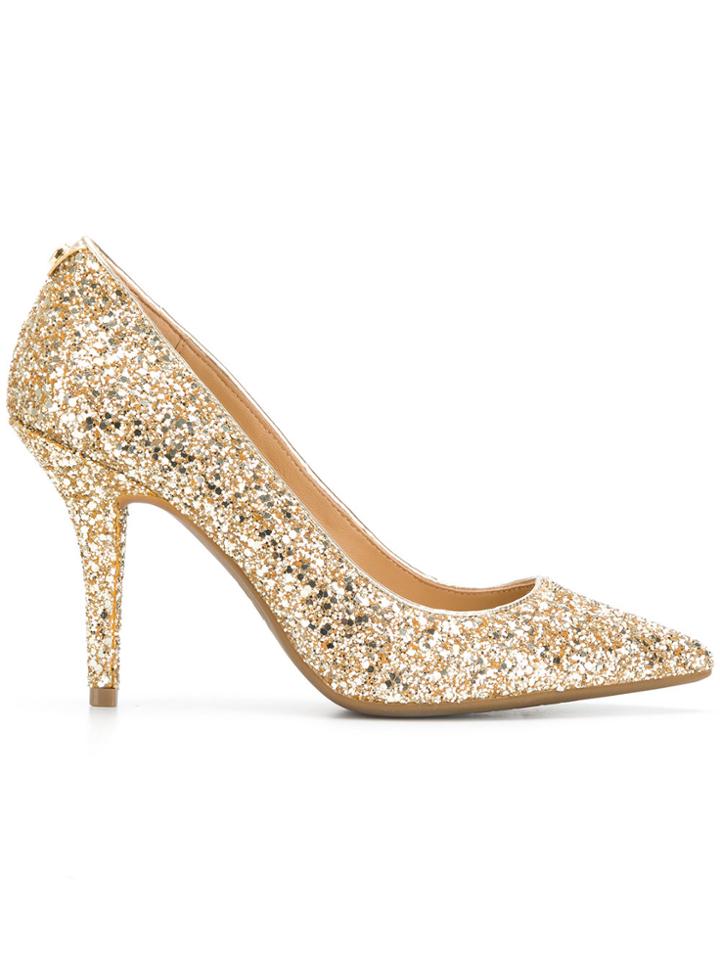 Michael Michael Kors Glitter Pointed Toe Pumps - Metallic