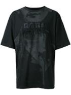 Juun.j Distressed Embroidery T-shirt, Men's, Size: 44, Black, Cotton/rayon