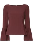 Tibi Ruffled Sleeves Top - Red