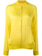 P.a.r.o.s.h. Plain Bomber Jacket, Women's, Yellow/orange, Silk/spandex/elastane