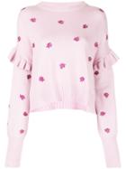 Cinq A Sept Lorelei Floral Embroidered Jumper - Purple