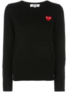 Comme Des Garçons Play Almond-eye Heart Patch Pullover - Black