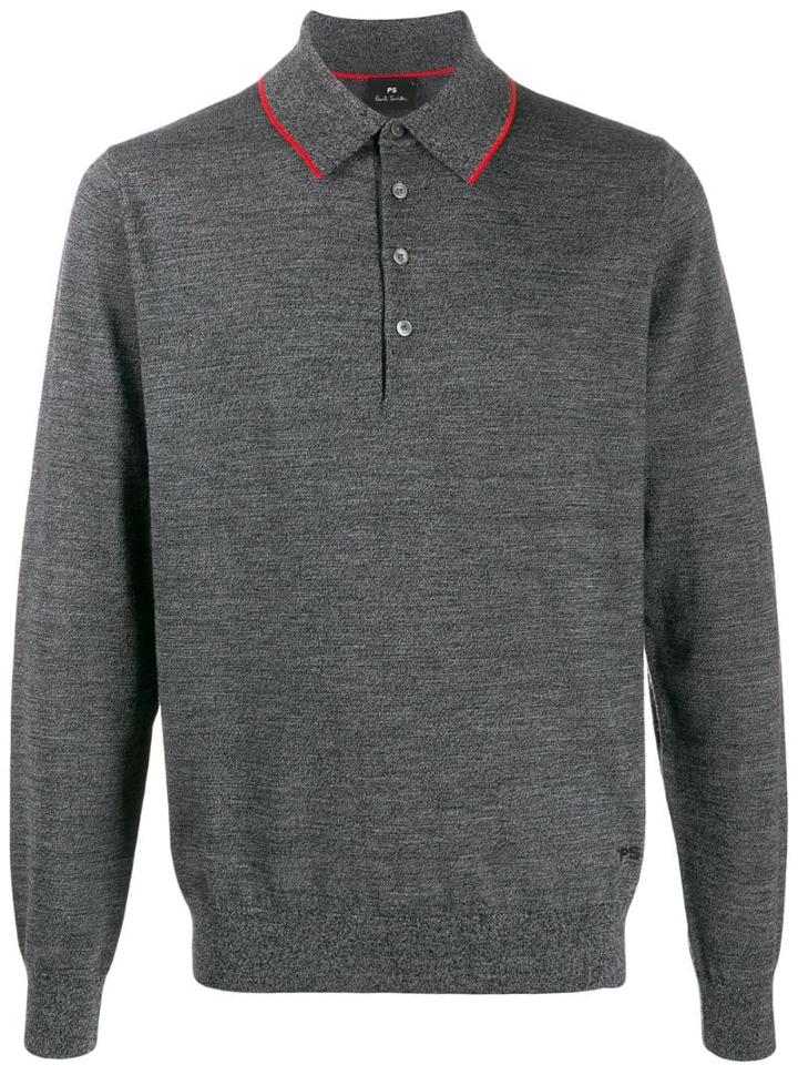 Ps Paul Smith Long-sleeve Polo Shirt - Grey