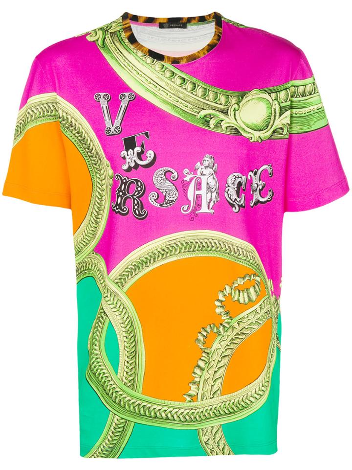 Versace Flamboyant Print T-shirt - Pink & Purple