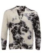 Suzusan Abstract Pattern Cardigan, Men's, Size: Xl, Grey, Cashmere