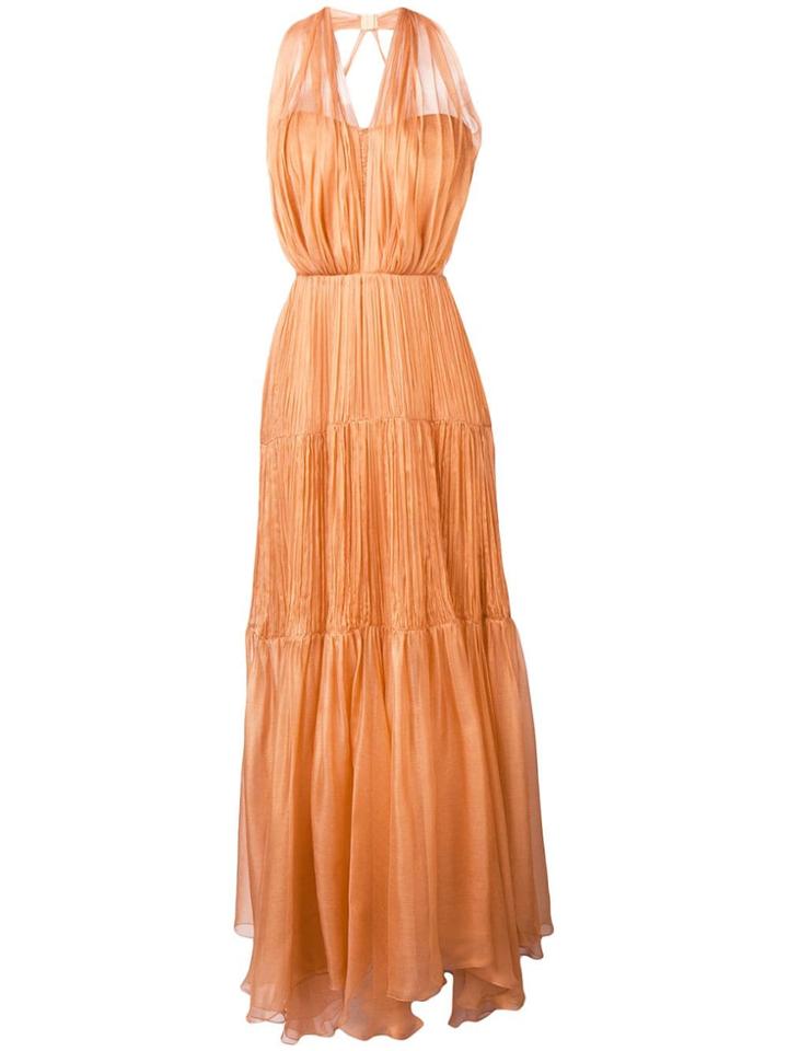 Maria Lucia Hohan Poppy Pleated Maxi Dress - Orange