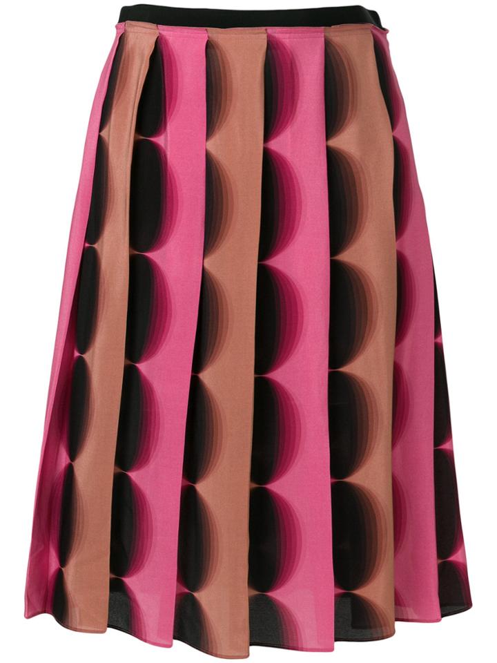 Marco De Vincenzo Pleated A-line Skirt - Pink & Purple