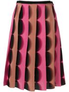 Marco De Vincenzo Pleated A-line Skirt - Pink & Purple