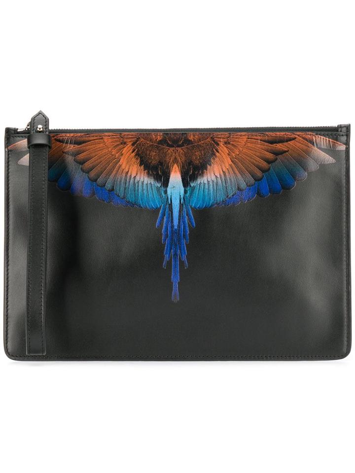 Marcelo Burlon County Of Milan Eagle Print Clutch - Black