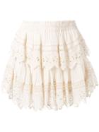 Love Shack Fancy Ruffle Mini Skirt - Neutrals