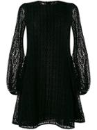 Giamba Lace Flared Dress - Black
