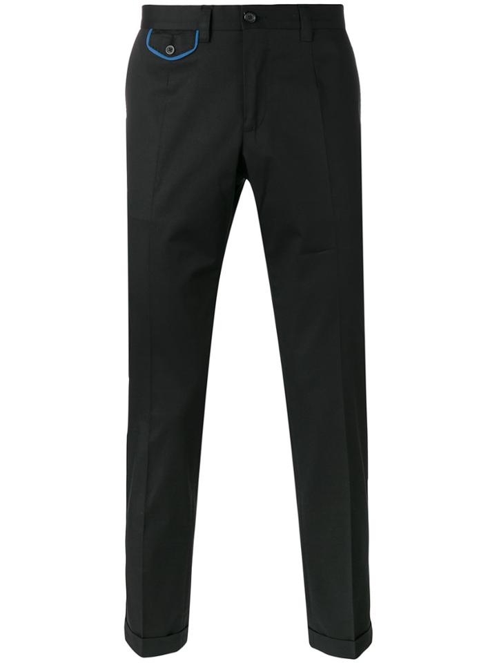 Dolce & Gabbana Embroidered Crown Chinos - Black