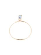 Natalie Marie 9kt Yellow Gold Tiny Marquise Pale Blue Sapphire Ring