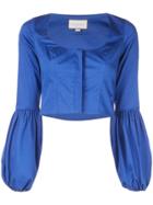 Alexis Cropped Long-sleeved Top - Blue
