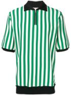Marni Striped Zip-up Polo Shirt - Green