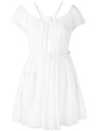 Jay Ahr Rope Detail Off-shoulder Dress, Women's, Size: 34, White, Silk/nylon