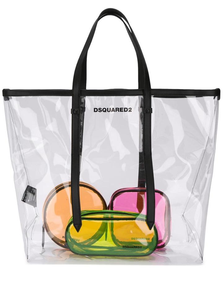 Dsquared2 Transparent Logo Tote - White