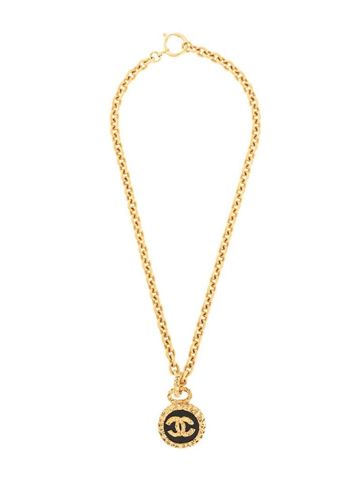Chanel Pre-owned 2003 Logo Medallion Long Necklace - Gold