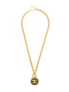 Chanel Pre-owned 2003 Logo Medallion Long Necklace - Gold