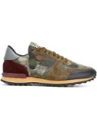 Valentino Garavani Camubutterfly Sneakers, Men's, Size: 42, Green, Cotton/linen/flax/suede/rubber
