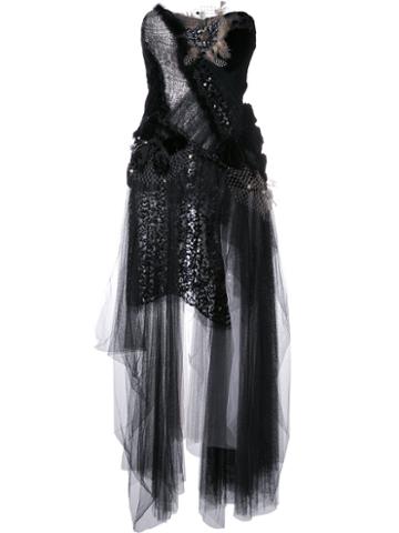 Trash Couture Velvet Butterfly Gown, Size: Small, Black, Silk