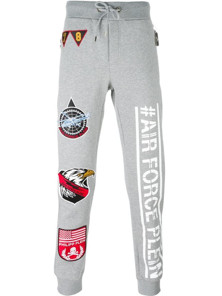 Philipp Plein 'cat Eyes' Track Pants, Men's, Size: Medium, Grey, Cotton