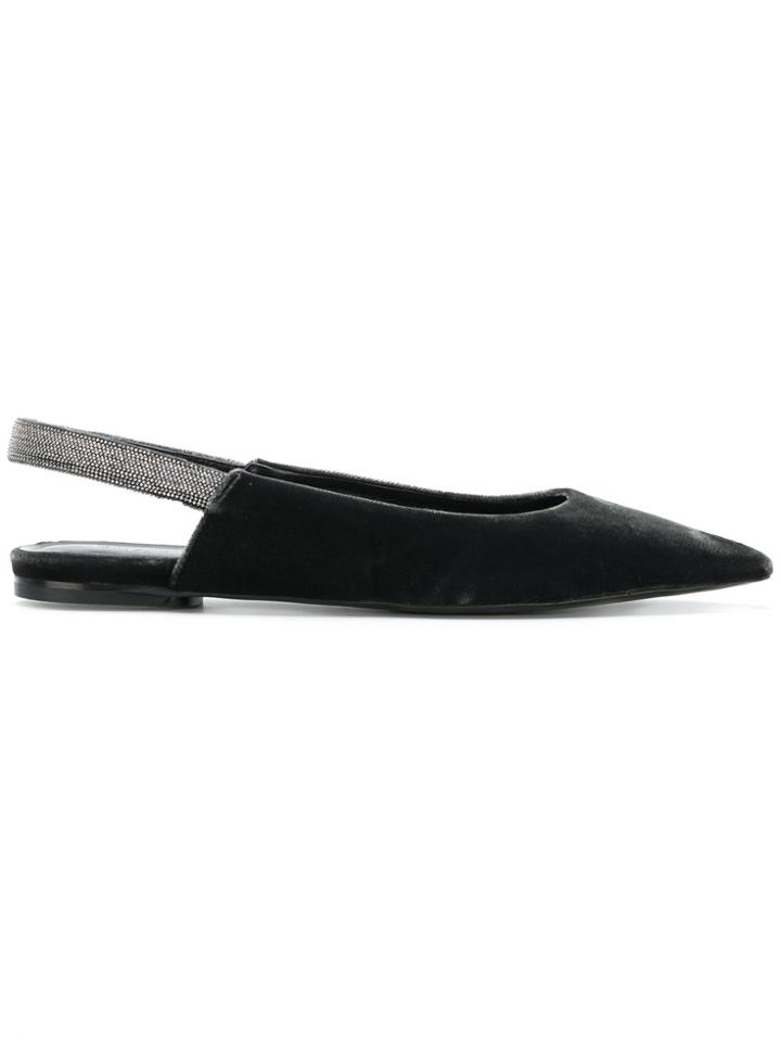 Fabiana Filippi Bead Embellished Sling-back Pumps - Grey