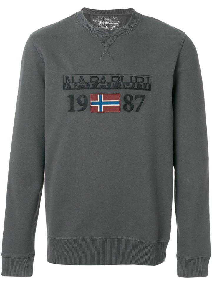 Napapijri Logo Patch Sweatshirt - Grey