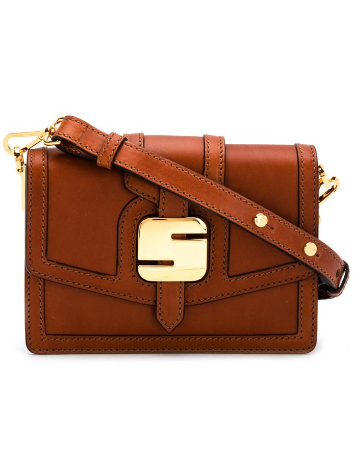 Serapian Logo Buckled Bag - Brown