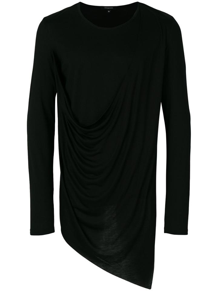 Unconditional Asymmetric Draped T-shirt - Black