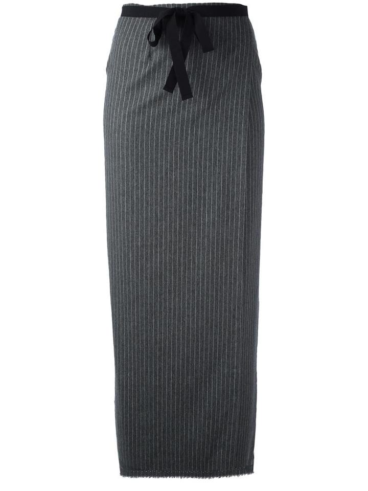 Erika Cavallini Striped Long Skirt, Women's, Size: 42, Grey, Polyester/polyamide/spandex/elastane/viscose