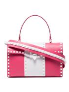 Valentino Pink And White Free Rockstud Leather Bag - Pink & Purple