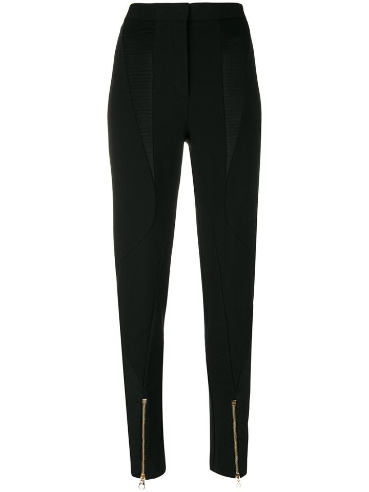 Versace - Paneled Zipped Cuff Trousers - Women - Silk/polyamide/spandex/elastane/viscose - 40, Black, Silk/polyamide/spandex/elastane/viscose