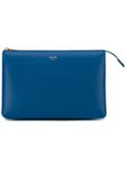 Céline Trio Clutch Bag, Women's, Blue, Leather