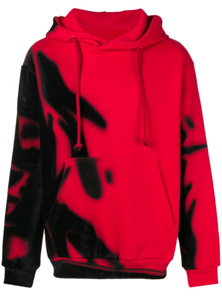 Maison Margiela Spray Paint Hoodie - Red