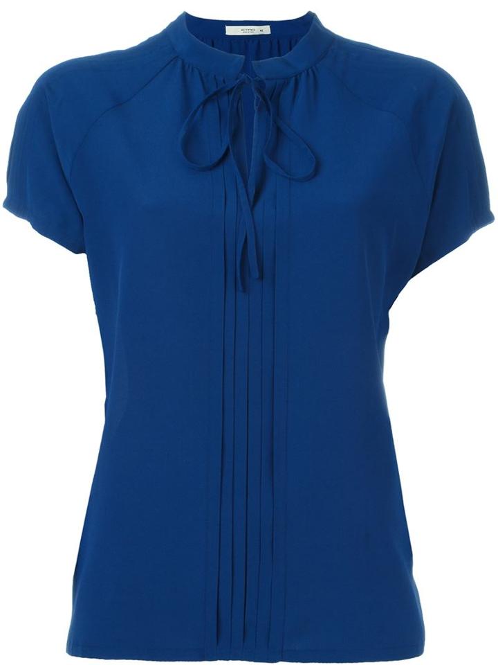 Etro Shortsleeved Blouse, Women's, Size: 42, Blue, Silk