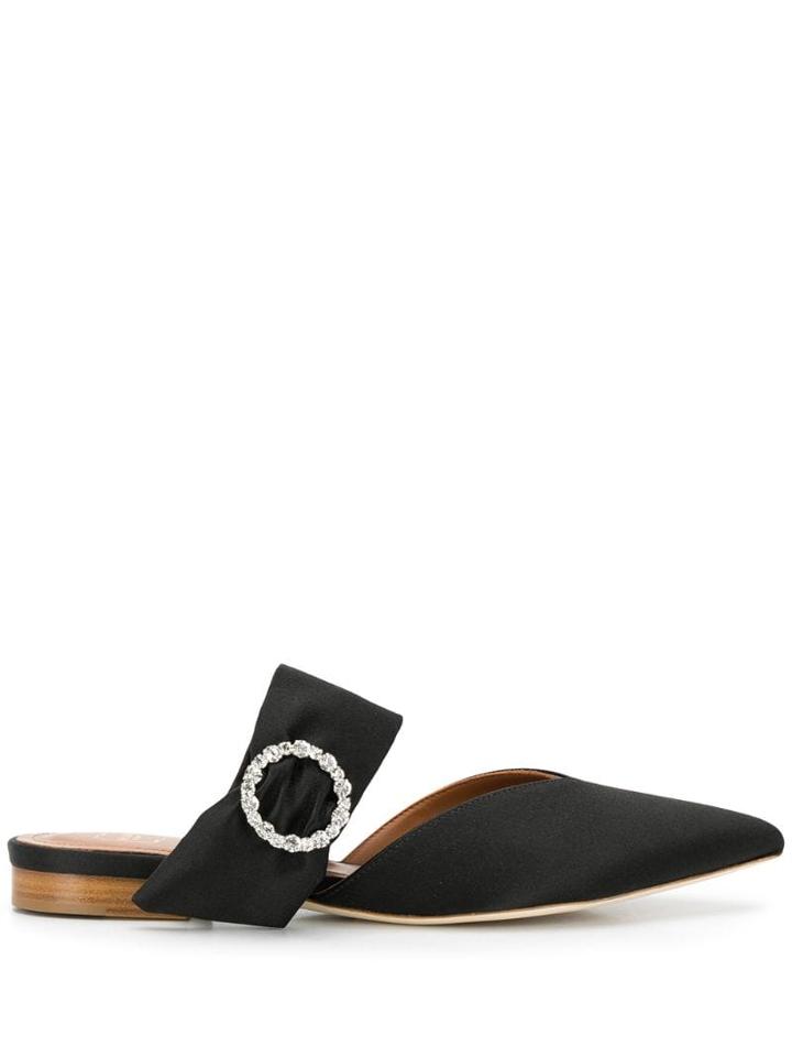 Malone Souliers Crystal Embellished Mules - Black