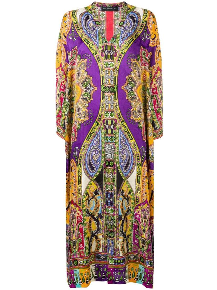 Etro Paisley Print Kaftan - Orange
