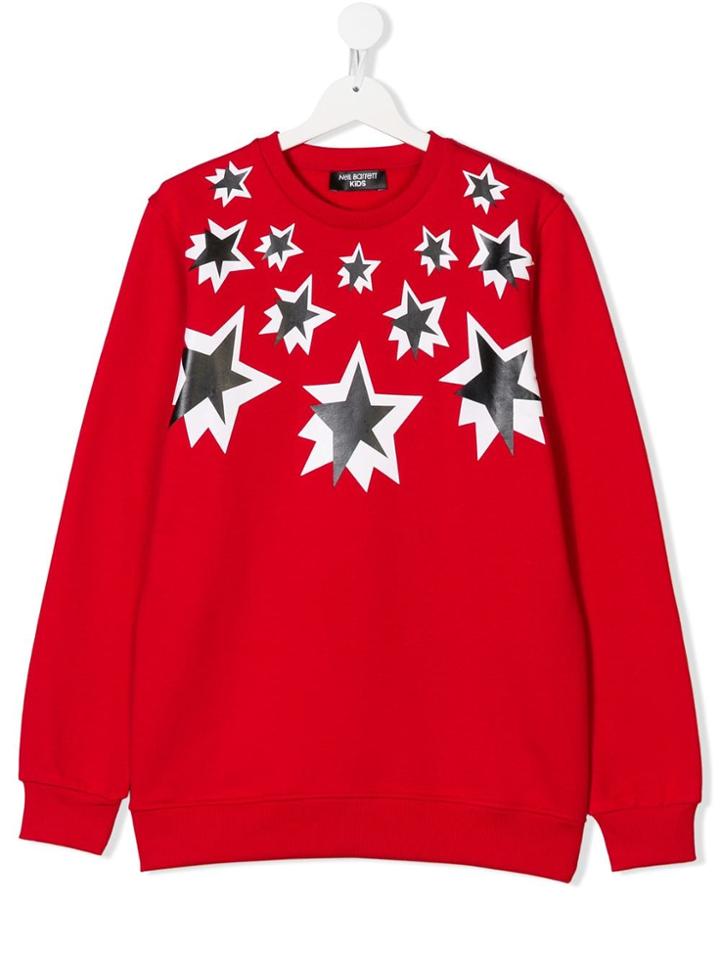 Neil Barrett Kids Star Print Sweater - Red