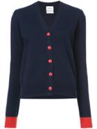 Barrie Contrast Cuff Cardigan - Blue