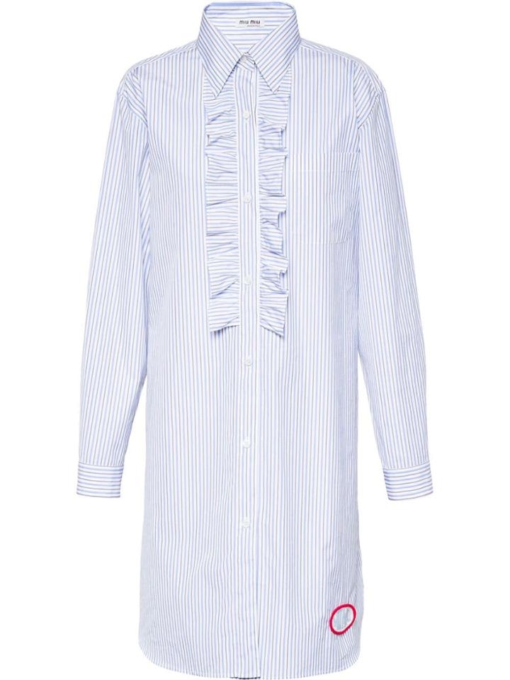 Miu Miu Poplin Chemisier Dress - Blue