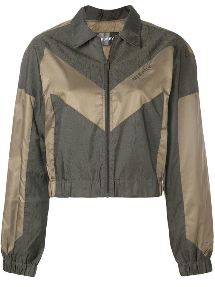 Misbhv Zipped Panelled Bomber Jacket - Green