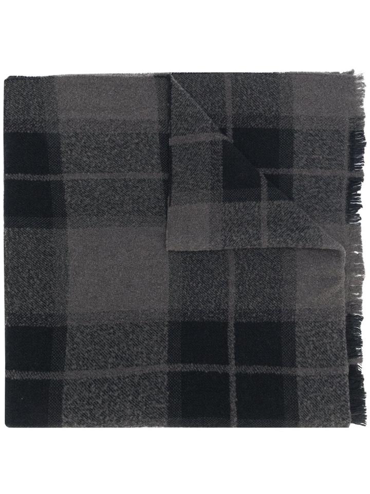 Rick Owens Long Checked Scarf - Grey