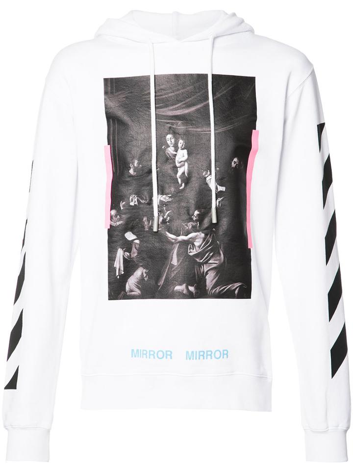 Off-white Diag Caravaggio Hoodie, Men's, Size: Large, White, Cotton