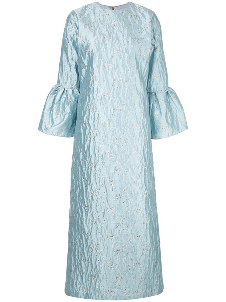 Bambah Camelia Jacquard Kaftan Dress - Blue