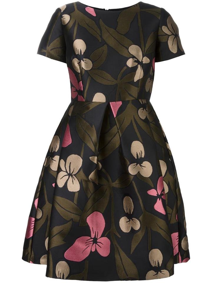 P.a.r.o.s.h. Floral Jacquard Dress, Women's, Size: Medium, Black, Polyester/acetate/viscose/polyamide
