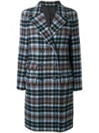 Ermanno Scervino Checked Double-breasted Coat - Blue