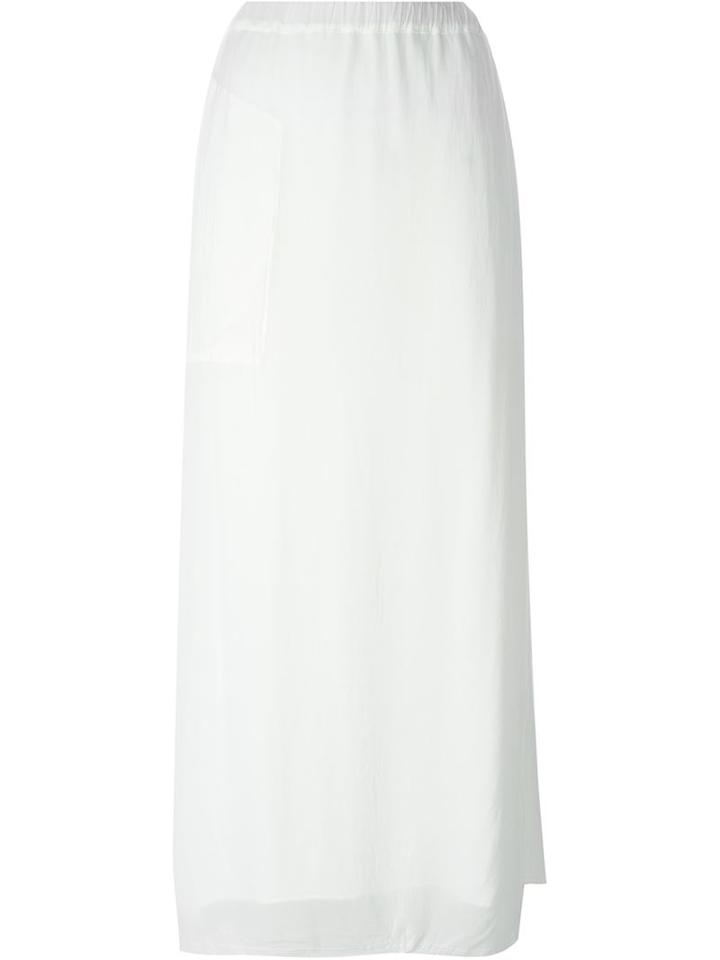 Kristensen Du Nord Lateral Slit Long Skirt, Women's, Size: 1, White, Cotton/modal/silk/spandex/elastane